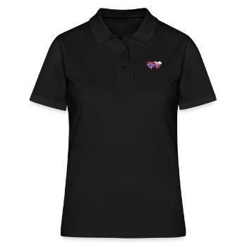 Norwegen Slowakei Flagge Herz - Frauen Polo Shirt - Schwarz - Vorne - Ailine (174cm)