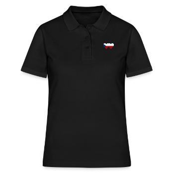 République tchèque Pologne Drapeau large - Polo Femme - noir - Devant - Ailine (174cm)