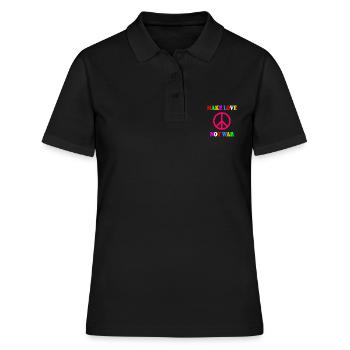 Make love not war - Polo Femme - noir - Devant - Ailine (174cm)