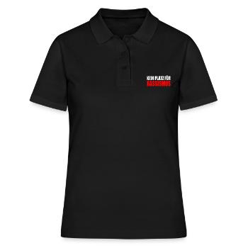 kein platz für rassismus - Frauen Polo Shirt - Schwarz - Vorne - Ailine (174cm)