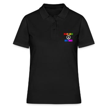 Make love not war - Polo Femme - noir - Devant - Ailine (174cm)