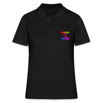Make love not war - Polo Femme - noir - Devant - Ailine (174cm)