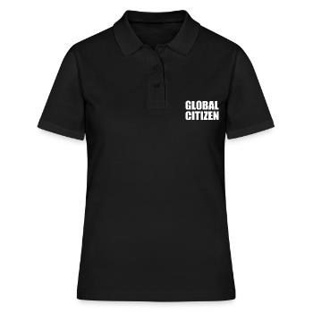 global citizen - Frauen Polo Shirt - Schwarz - Vorne - Ailine (174cm)