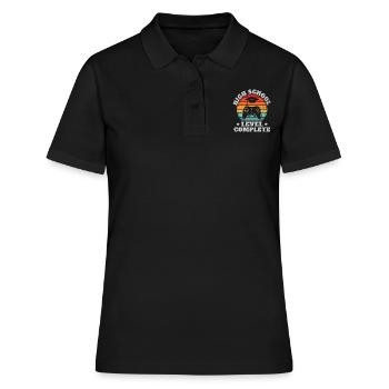 Niveau lycée Complet Retro Graduation Video Gamer - Polo Femme - noir - Devant - Ailine (174cm)