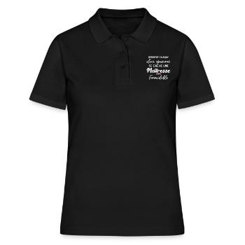 Maîtresse Formidable Remerciement Fin d'année - Polo Femme - noir - Devant - Ailine (174cm)