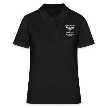 Wenn aus Kollegen Freunde werden Abschied - Frauen Polo Shirt - Schwarz - Vorne - Ailine (174cm)