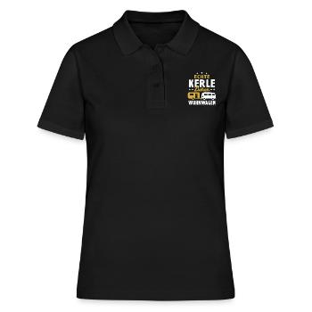 echte kerle ziehen wohnwagen - Frauen Polo Shirt - Schwarz - Vorne - Ailine (174cm)