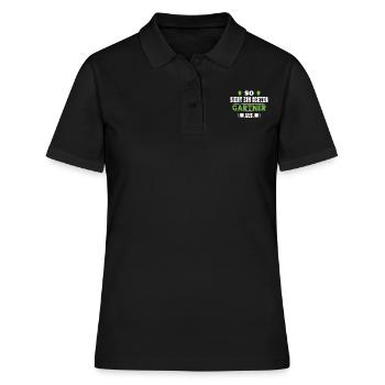 Gärtner Gartenbau Landschaftsbau Hobbygärtner - Frauen Polo Shirt - Schwarz - Vorne - Ailine (174cm)