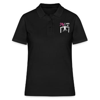 Flieg mit mir Silk Circus Antenne - Frauen Polo Shirt - Schwarz - Vorne - Ailine (174cm)