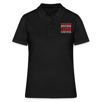 Cadeau Humour couple homme, Femme jalouse danger - Polo Femme - noir - Devant - Ailine (174cm)