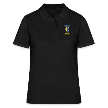 Ich unterstütze Kiewdie ukrainische Hauptstadt Kiew Ukranisch - Frauen Polo Shirt - Schwarz - Vorne - Ailine (174cm)