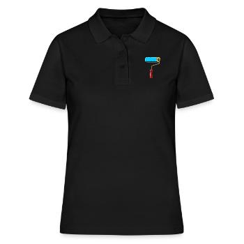 Maler - Frauen Polo Shirt - Schwarz - Vorne - Ailine (174cm)