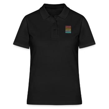 Vintage Texas Houston - Frauen Polo Shirt - Schwarz - Vorne - Ailine (174cm)