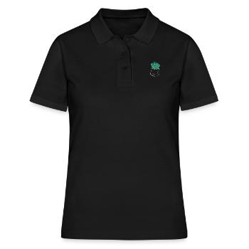 Spinat - Frauen Polo Shirt - Schwarz - Vorne - Ailine (174cm)