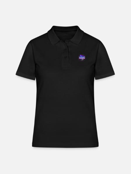 graphique néon - Polo Femme - noir