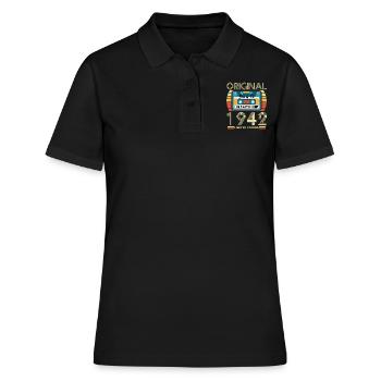 Cadeau D'anniversaire Vintage 1942 - Polo Femme - noir - Devant - Ailine (174cm)