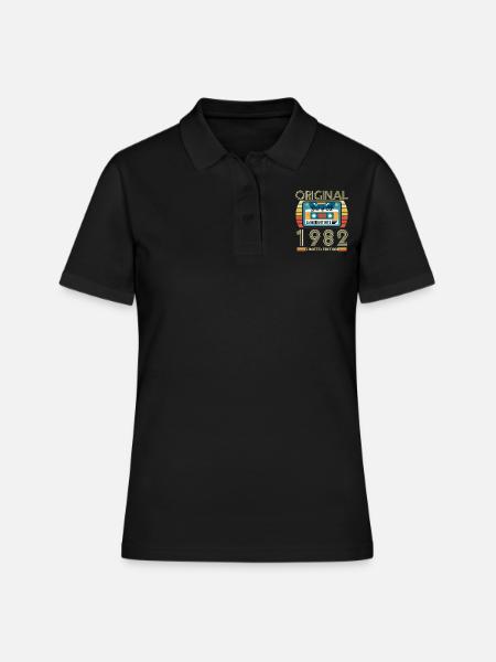 Cadeau D’anniversaire Vintage 1982 Édition Limitée - Polo Femme - noir