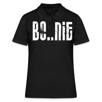 BONNIE & CLYDE Partnerlook - Frauen Polo Shirt - Schwarz - Vorne - Ailine (174cm)