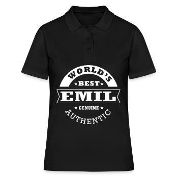 Cadeau Emil personnalisé prénom emil - Polo Femme - noir - Devant - Ailine (174cm)