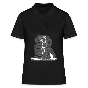 Stand up Paddling | SUP | stand up paddle - Frauen Polo Shirt - Schwarz - Vorne - Ailine (174cm)