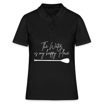 Stand up Paddling | SUP | stand up paddle - Frauen Polo Shirt - Schwarz - Vorne - Ailine (174cm)