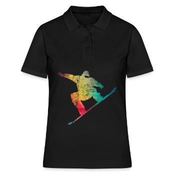 Snowboarder Snowboard - Frauen Polo Shirt - Schwarz - Vorne - Ailine (174cm)