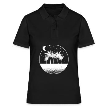plage mer palmiers vacances soleil - Polo Femme - noir - Devant - Ailine (174cm)