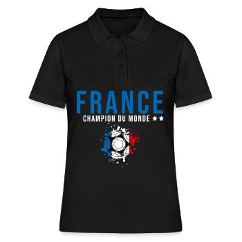 France supporters équipe footbalL 2022 - Polo Femme - noir - Devant - Ailine (174cm)