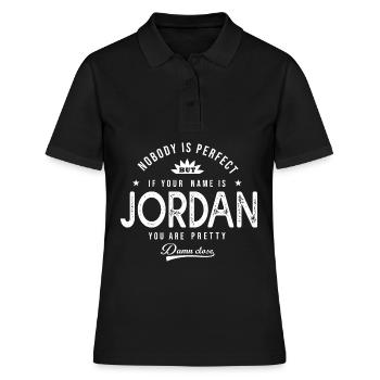 Jordan cadeau shirt personnalisé prénom jordan - Polo Femme - noir - Devant - Ailine (174cm)