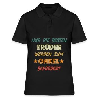 Onkel Bruder wird Onkel - Frauen Polo Shirt - Schwarz - Vorne - Ailine (174cm)