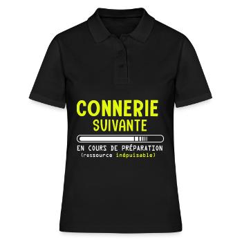 Connerie suivante en cours de cadeau humour garçon - Polo Femme - noir - Devant - Ailine (174cm)