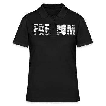 FREEDOM print (white - texture) - Women's Polo Shirt - black - Front - Ailine (174cm)