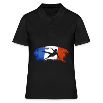football France bleu blanc rouge foot - Polo Femme - noir - Devant - Ailine (174cm)