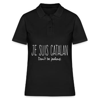 je suis catalan cadeau homme femme humour catalan - Polo Femme - noir - Devant - Ailine (174cm)