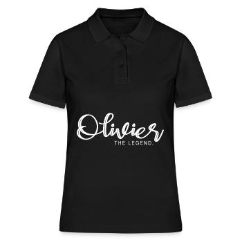 Olivier the legend Cadeau T shirt olivier - Polo Femme - noir - Devant - Ailine (174cm)
