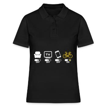 Radfahren Radfahren Radfahren Humor - Frauen Polo Shirt - Schwarz - Vorne - Ailine (174cm)