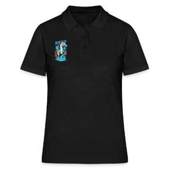Cheval sauvage en coloré - Polo Femme - noir - Devant - Ailine (174cm)