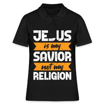 Jésus Christ - Polo Femme - noir - Devant - Ailine (174cm)