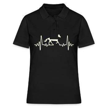Heartbeat Chevaux Chevaux Galopant Cavalier - Polo Femme - noir - Devant - Ailine (174cm)