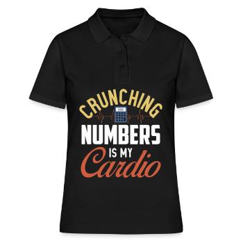 Le nombre croquant est mon cardio - cadeau drôle - Polo Femme - noir - Devant - Ailine (174cm)