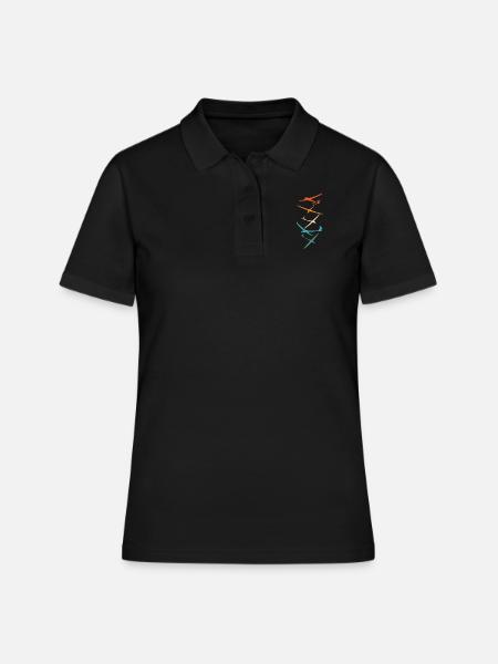 Gliders | Gliding Pilot Thermal Gifts - Women's Polo Shirt - black