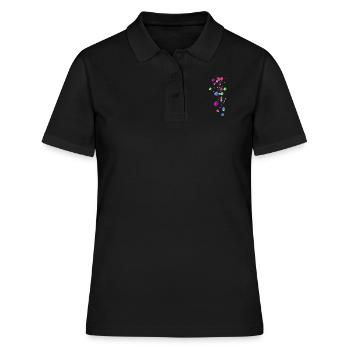 Edelsteine, bunt,Perlen,Sterne, Steine - Frauen Polo Shirt - Schwarz - Vorne - Ailine (174cm)