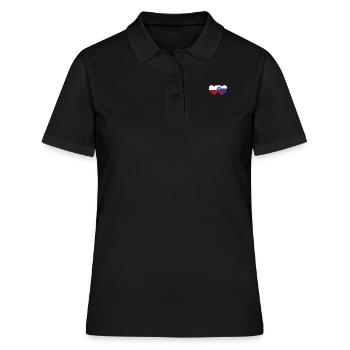 Polen Slowenien Flagge Herz - Frauen Polo Shirt - Schwarz - Vorne - Ailine (174cm)
