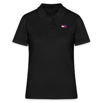 Autriche Liechtenstein Drapeau Coeur - Polo Femme - noir - Devant - Ailine (174cm)