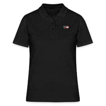 Bangladesh Austria Flag Heart - Women's Polo Shirt - black - Front - Ailine (174cm)