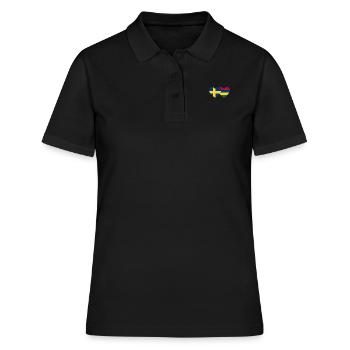 Sweden Mauritius Flag Heart - Women's Polo Shirt - black - Front - Ailine (174cm)