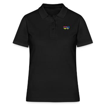 Mauritius Bosnia Flag Heart - Women's Polo Shirt - black - Front - Ailine (174cm)