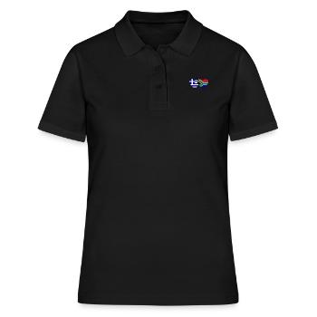 Grèce Afrique du Sud Flag Heart - Polo Femme - noir - Devant - Ailine (174cm)