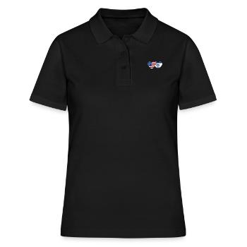 Coeur de drapeau d’Israël des États-Unis - Polo Femme - noir - Devant - Ailine (174cm)