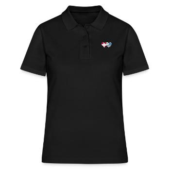 Danemark Uruguay Drapeau du cœur - Polo Femme - noir - Devant - Ailine (174cm)